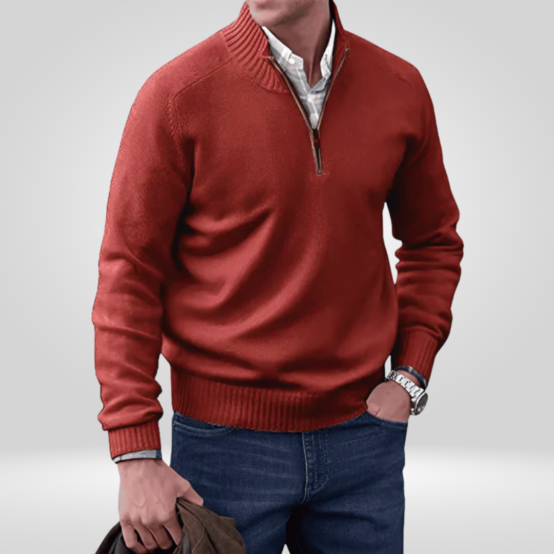 Half-Zip Pullover - Gebreide trui met kwartritssluiting voor heren-Boetiek Moda