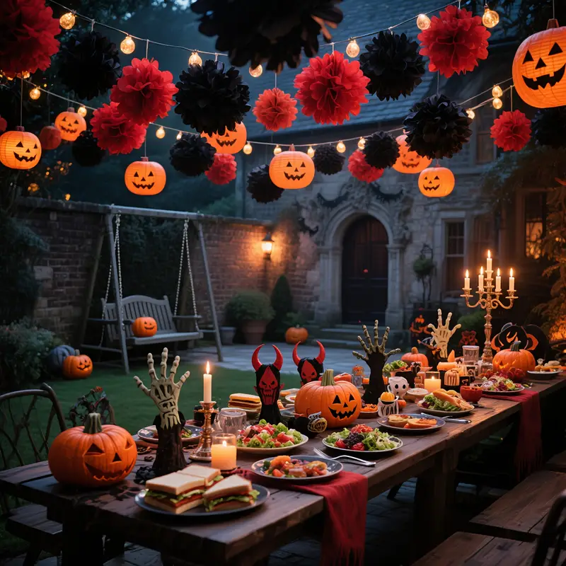 Halloween pompoen lantaarn | hangend | decoratieset | papieren lantaarn | Halloween decor-Boetiek Moda