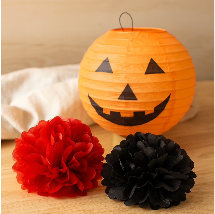 Halloween pompoen lantaarn | hangend | decoratieset | papieren lantaarn | Halloween decor-Boetiek Moda