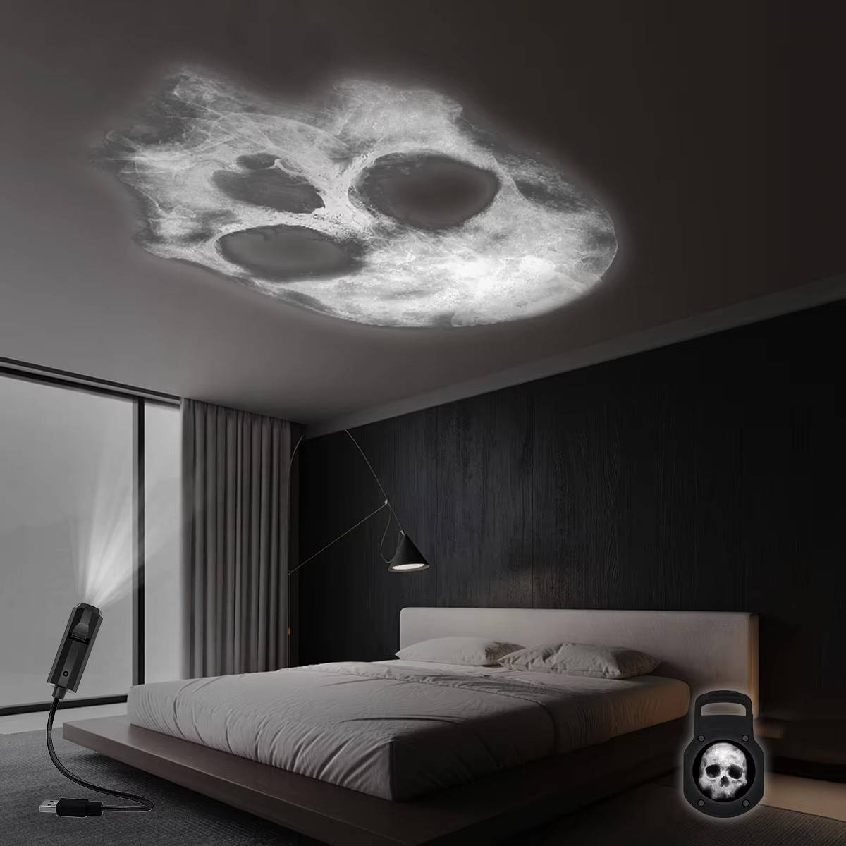 Halloween-projector - Schedel-lichtprojector voor Halloween-Boetiek Moda