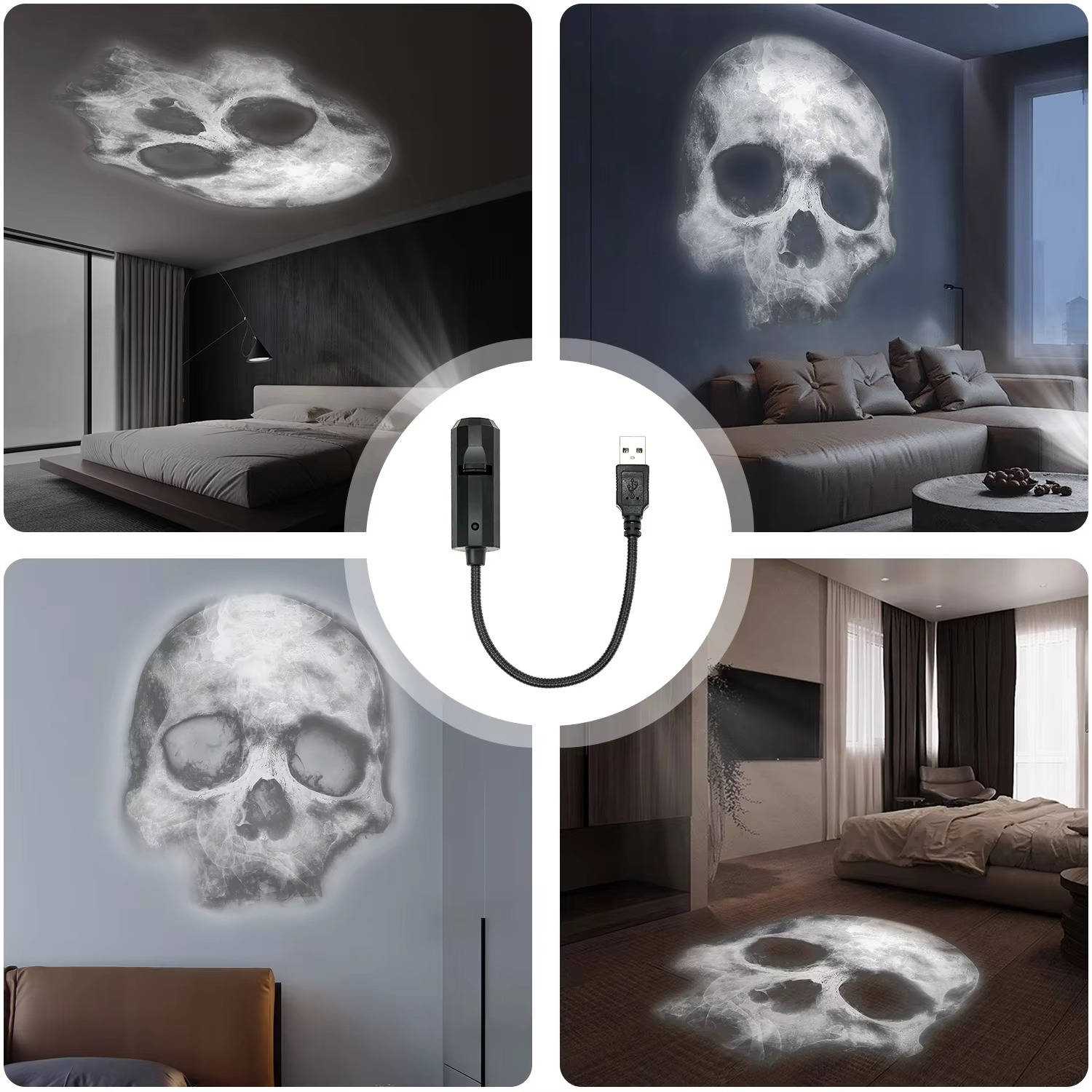 Halloween-projector - Schedel-lichtprojector voor Halloween-Boetiek Moda