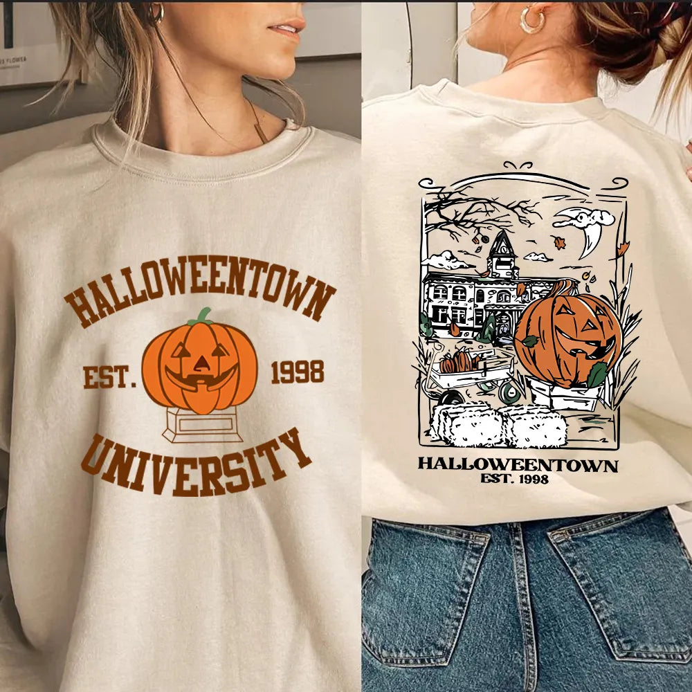 Halloween-trui - Comfortabel - Losse pasvorm - Pompoensweatshirt - Halloween-trui voor dames-Boetiek Moda