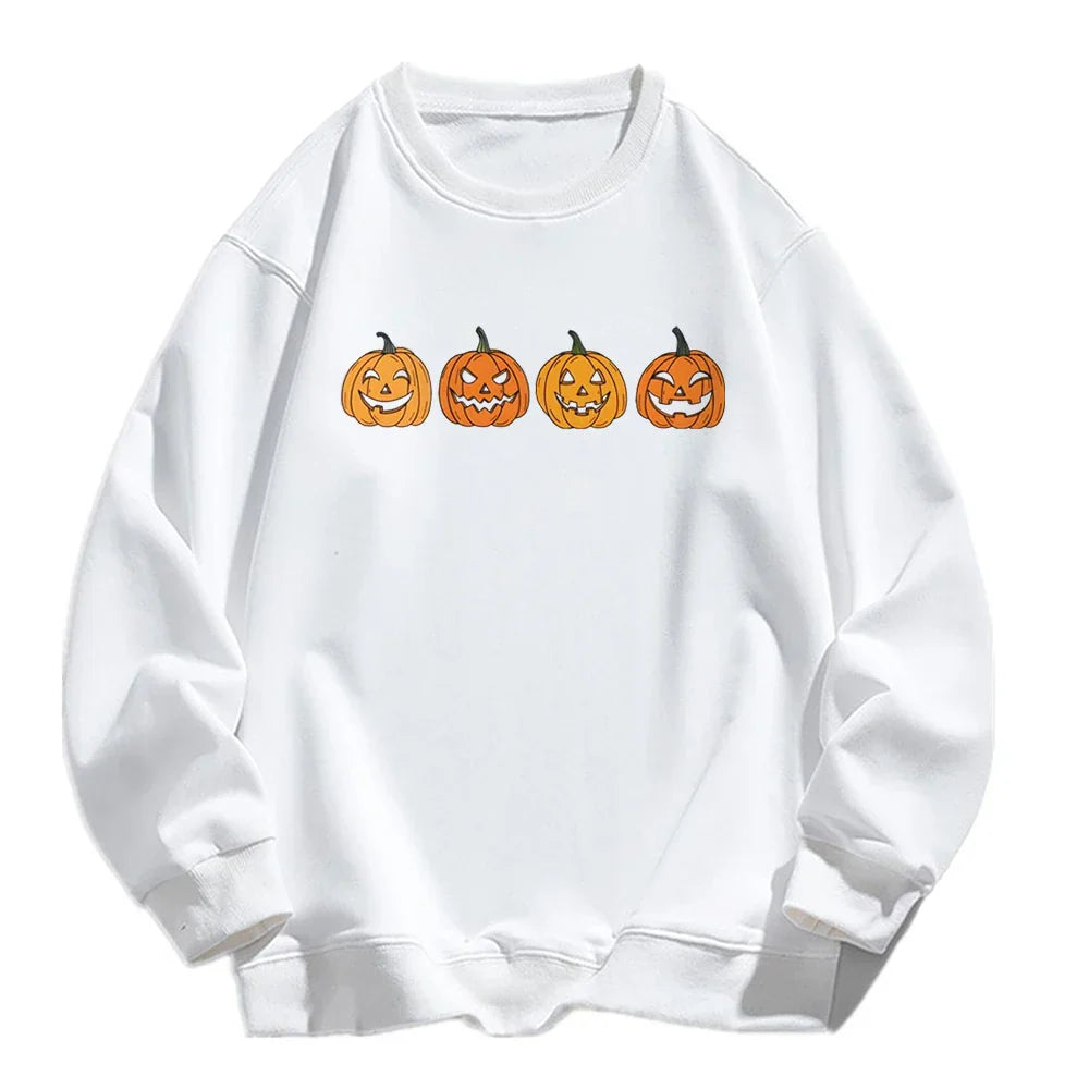 Halloween-trui - Zwart-witte pompoentrui voor dames-Boetiek Moda