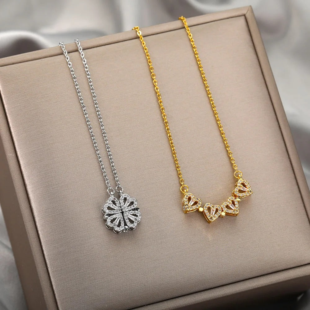 Hart Ketting | Zirkoon | Zilver | Gouden ketting | Ketting voor dames-Boetiek Moda
