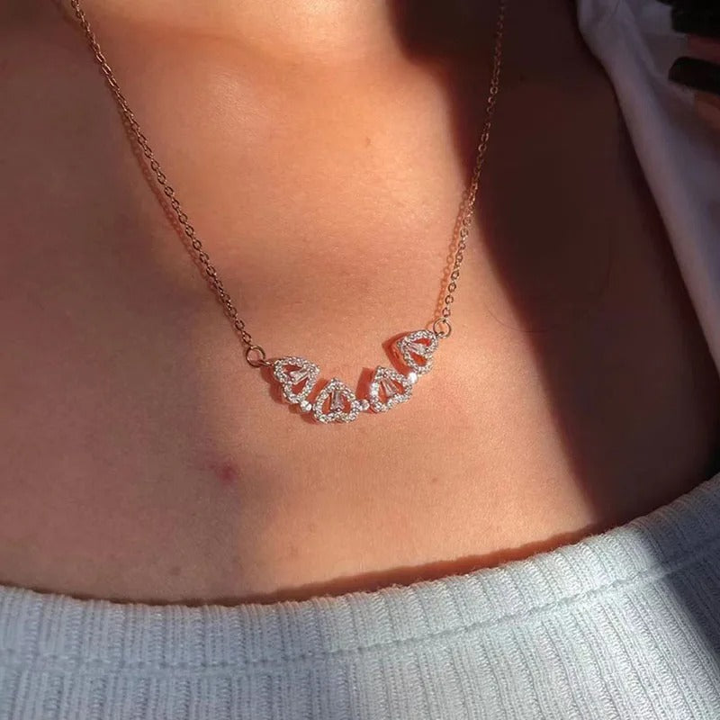 Hart Ketting | Zirkoon | Zilver | Gouden ketting | Ketting voor dames-Boetiek Moda
