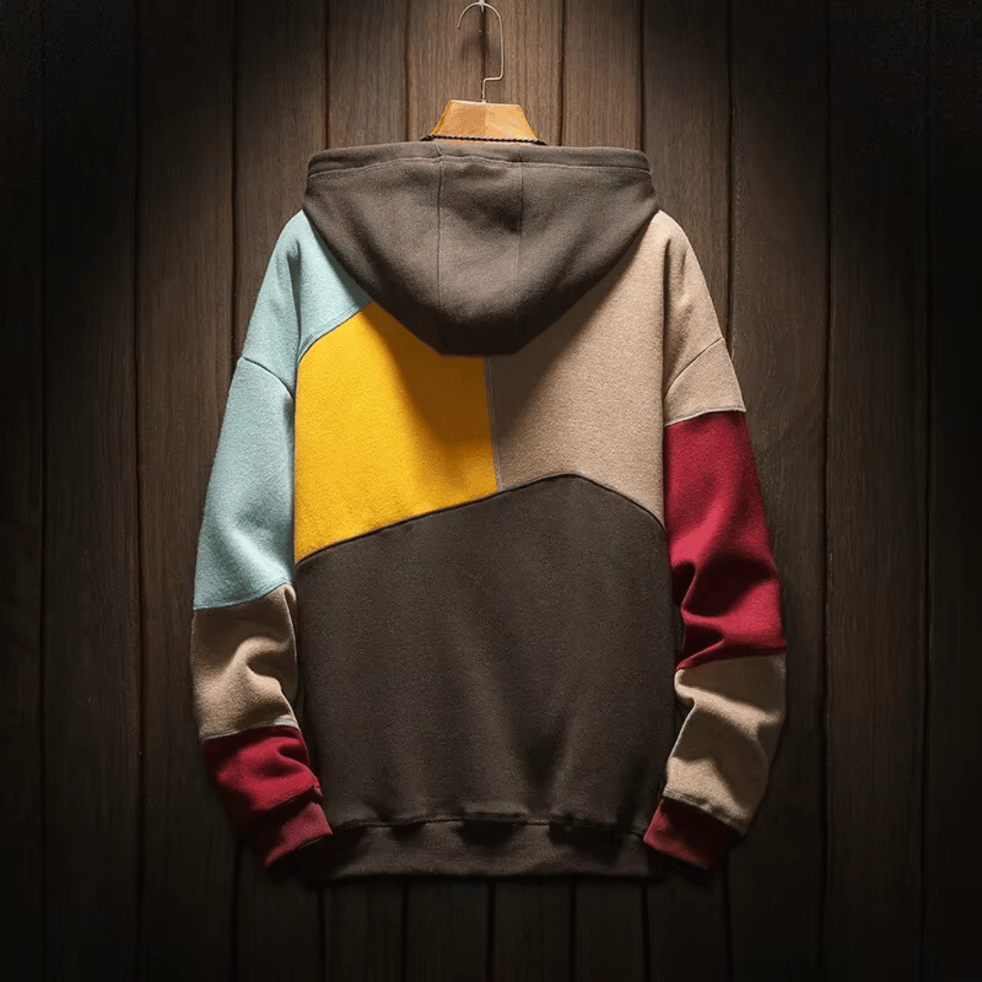 Heren Hoodie - Warme oversized Patchwork Pullover Hoodie-Boetiek Moda