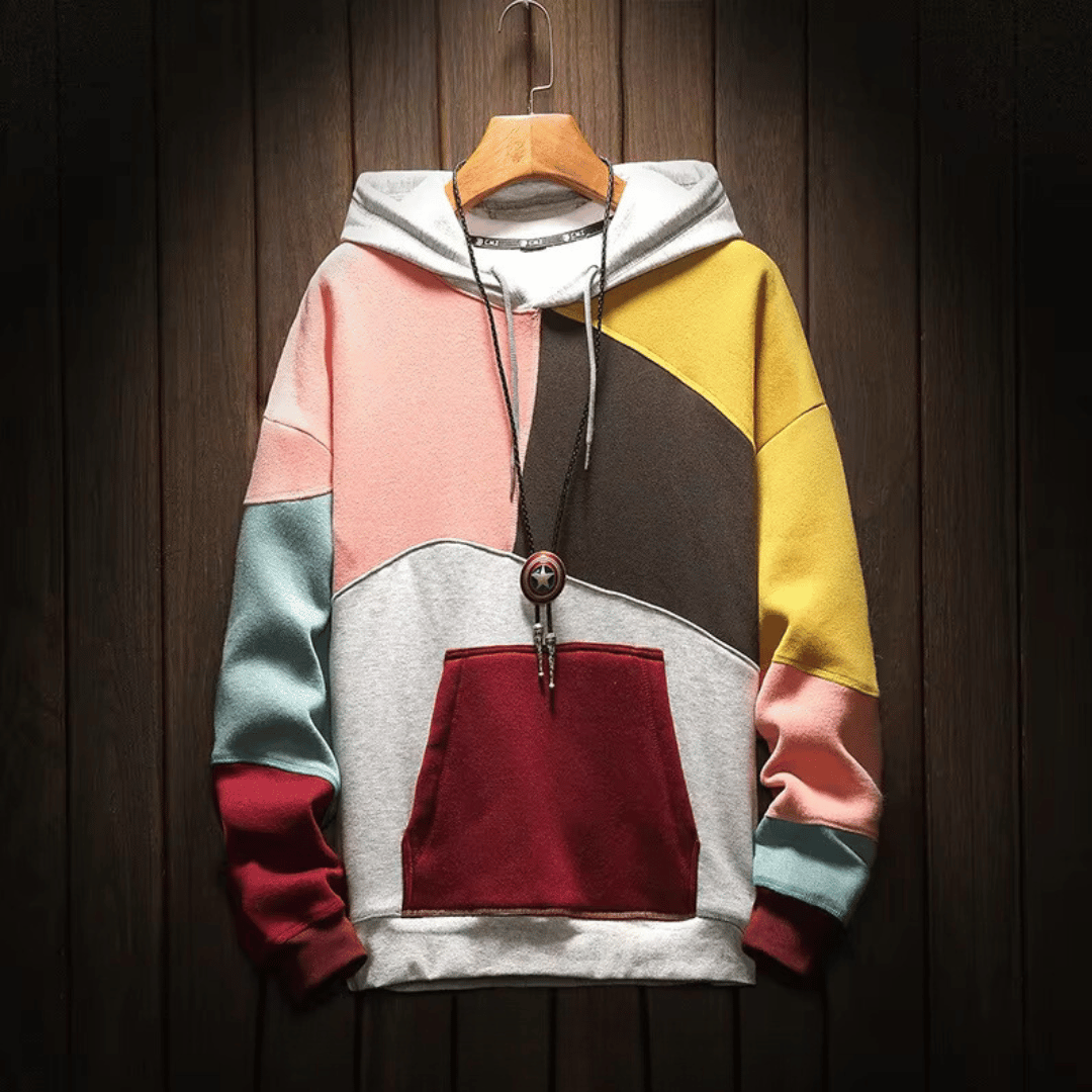 Heren Hoodie - Warme oversized Patchwork Pullover Hoodie-Boetiek Moda