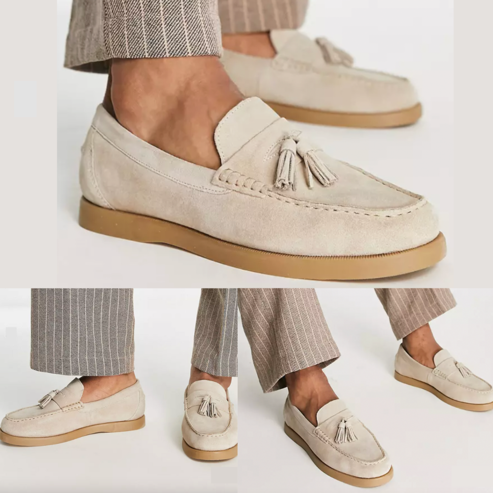 Heren Loafers | Beige | Slip-On | Mocassins | Herenschoenen-Boetiek Moda