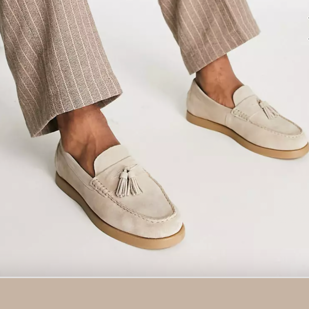 Heren Loafers | Beige | Slip-On | Mocassins | Herenschoenen-Boetiek Moda