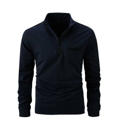 Heren Pullover met halve rits | Kwart rits | Lange mouwen | Rits poloshirt | Heren poloshirt-Boetiek Moda