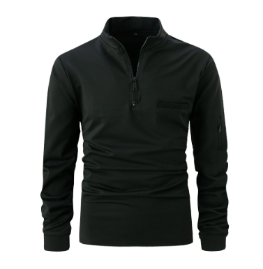 Heren Pullover met halve rits | Kwart rits | Lange mouwen | Rits poloshirt | Heren poloshirt-Boetiek Moda