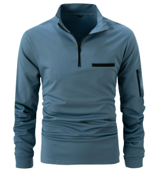 Heren Pullover met halve rits | Kwart rits | Lange mouwen | Rits poloshirt | Heren poloshirt-Boetiek Moda