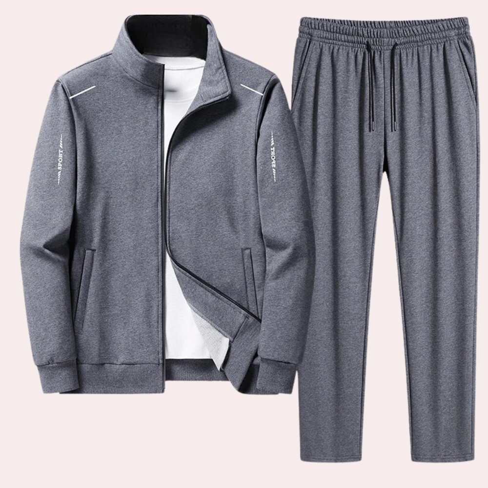 Heren trainingspak - Ritssluiting - Elastische taille - Joggingpak - Heren Activewear-Boetiek Moda