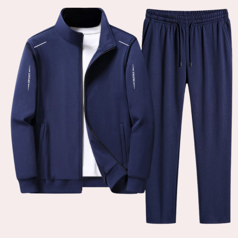 Heren trainingspak - Ritssluiting - Elastische taille - Joggingpak - Heren Activewear-Boetiek Moda