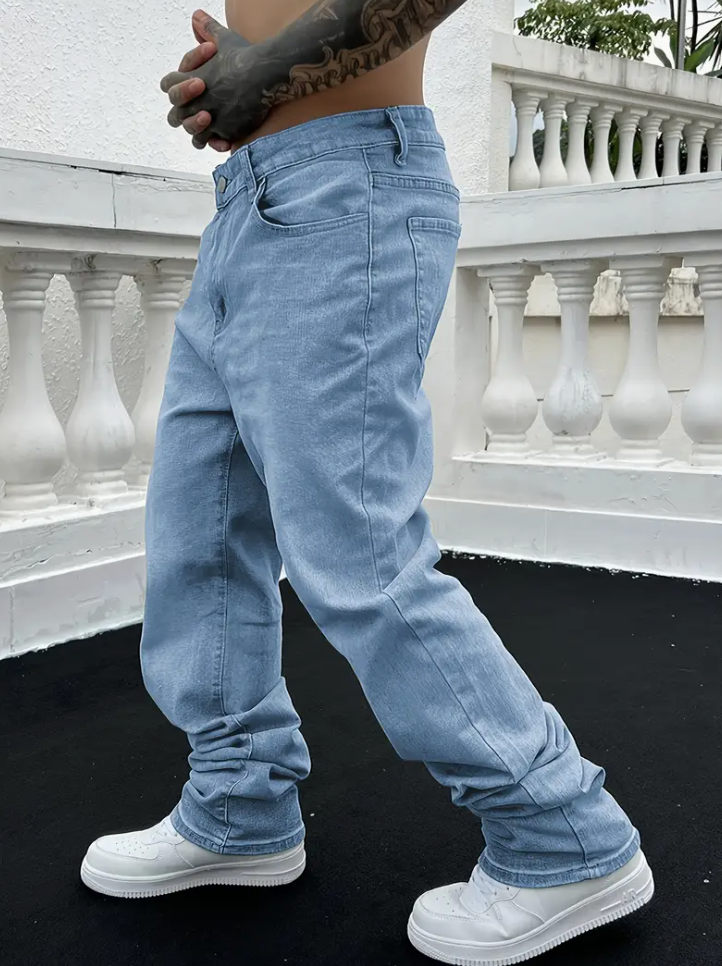 Herenjeans | Gestapeld | Gewassen | Baggy jeans | Loszittende jeans-Boetiek Moda