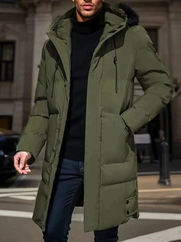 Herenpufferjas | Warm | Capuchon | Lange Jas | Heren Winterjas-Boetiek Moda