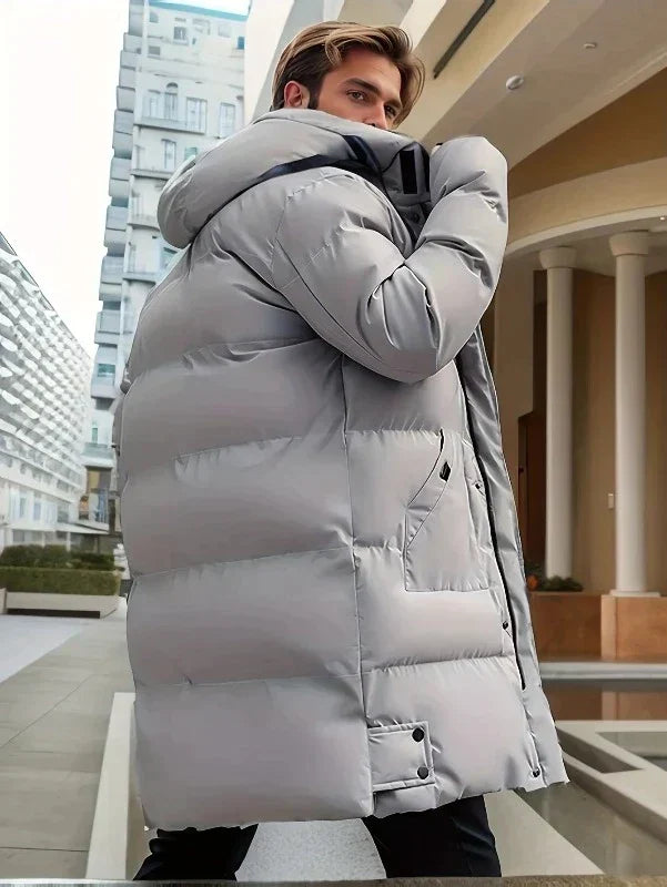 Herenpufferjas | Warm | Capuchon | Lange Jas | Heren Winterjas-Boetiek Moda