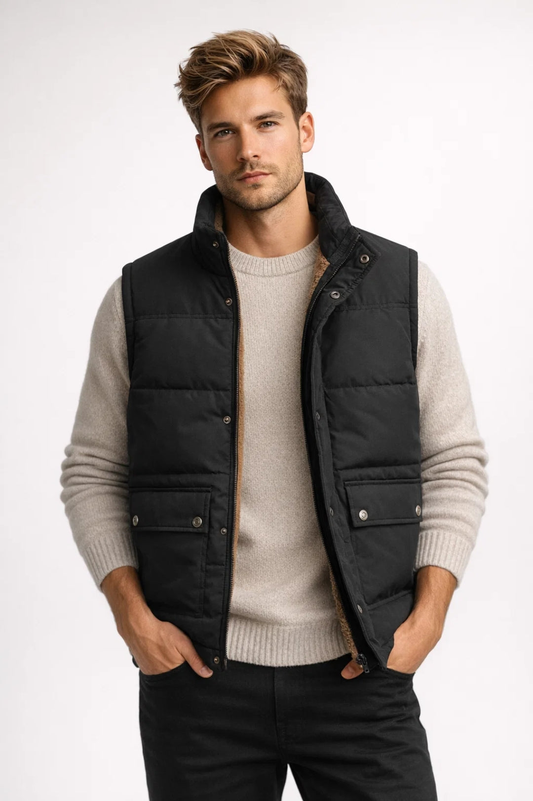 Herenvest - Gewatteerd - Zip-Up - Winter Vest - Bodywarmer-Boetiek Moda