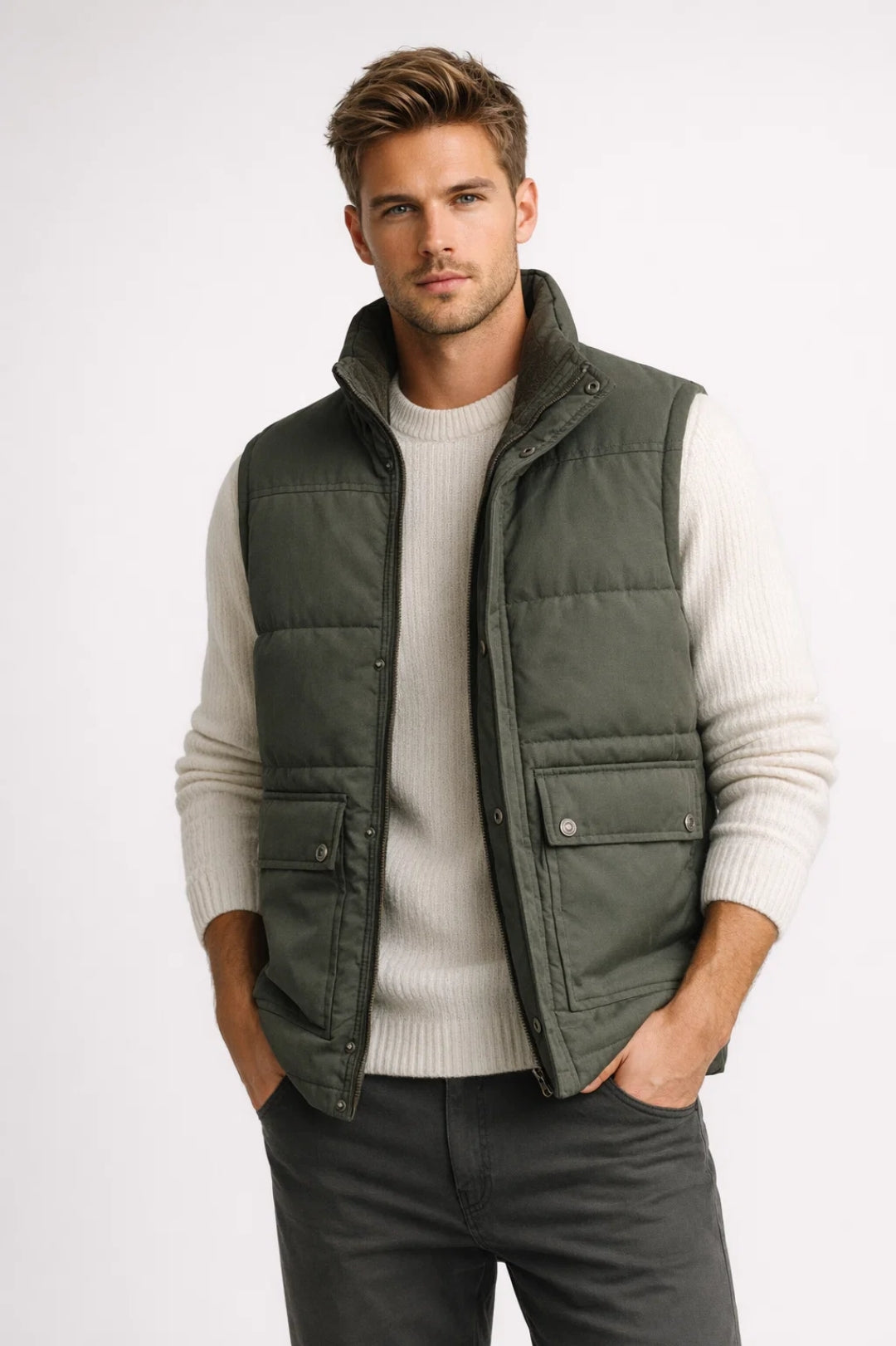 Herenvest - Gewatteerd - Zip-Up - Winter Vest - Bodywarmer-Boetiek Moda