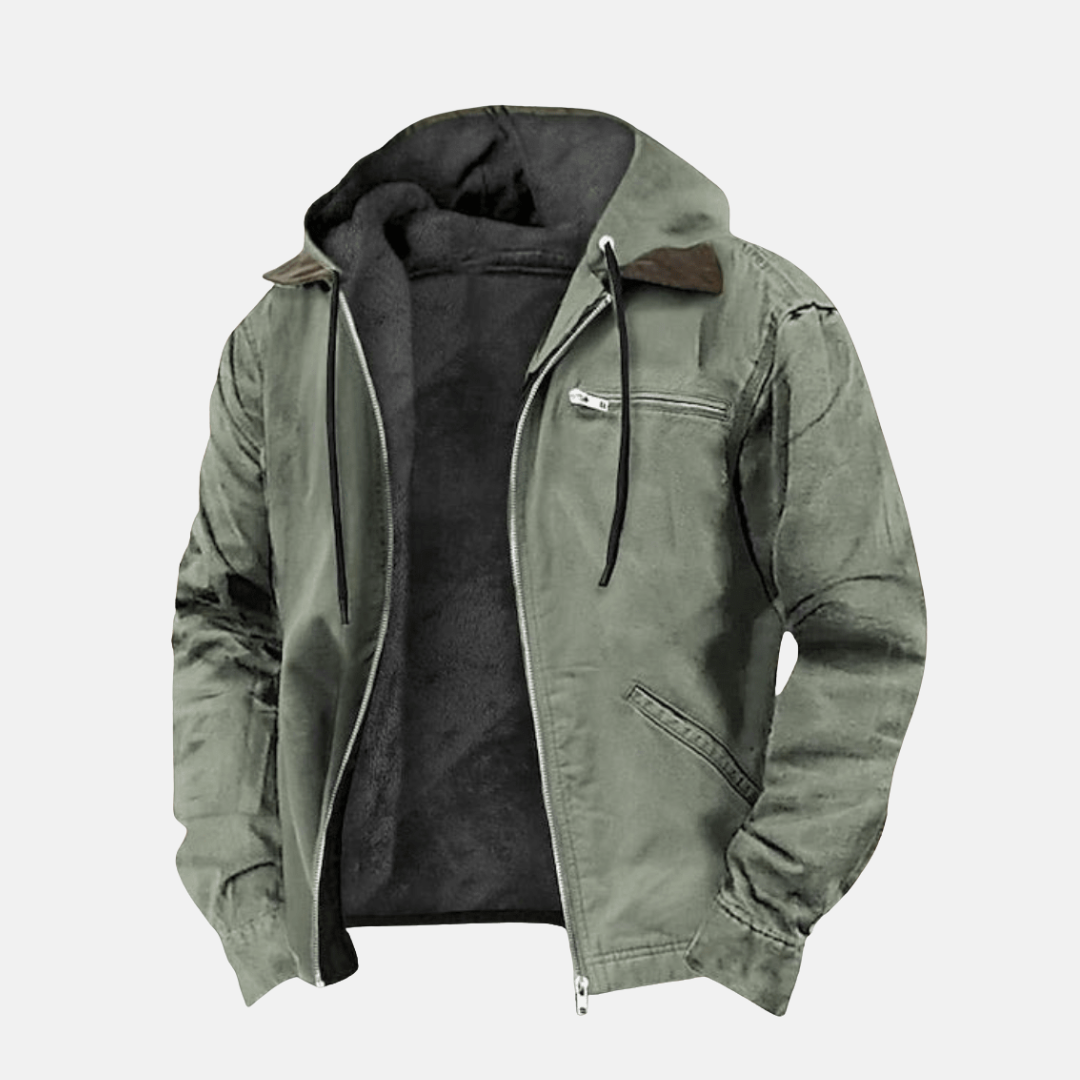 Hooded Jacket - Casual fleece gevoerde hoodie voor mannen voor de winter-Boetiek Moda