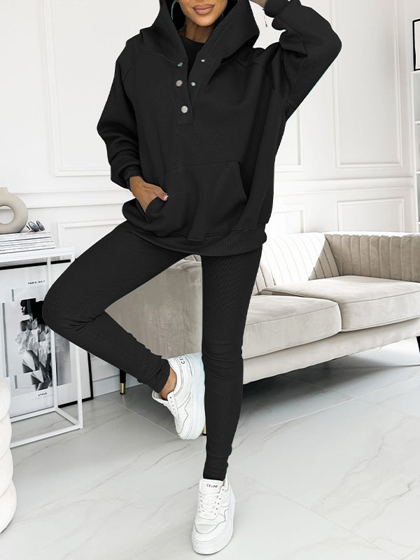 Hoodie en Leggings Set - Bijpassend - Oversized Hoodie - Co-Ord Set - Dameskleding-Boetiek Moda