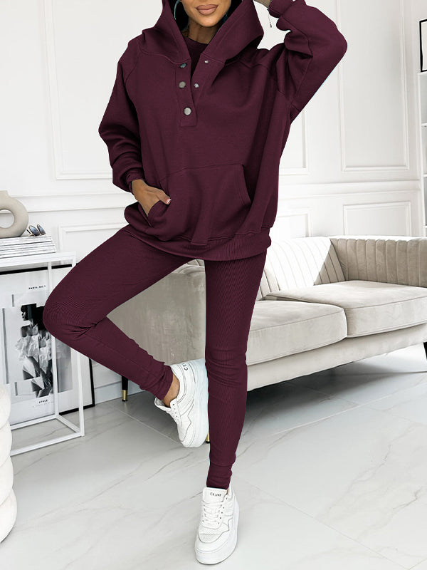 Hoodie en Leggings Set - Bijpassend - Oversized Hoodie - Co-Ord Set - Dameskleding-Boetiek Moda