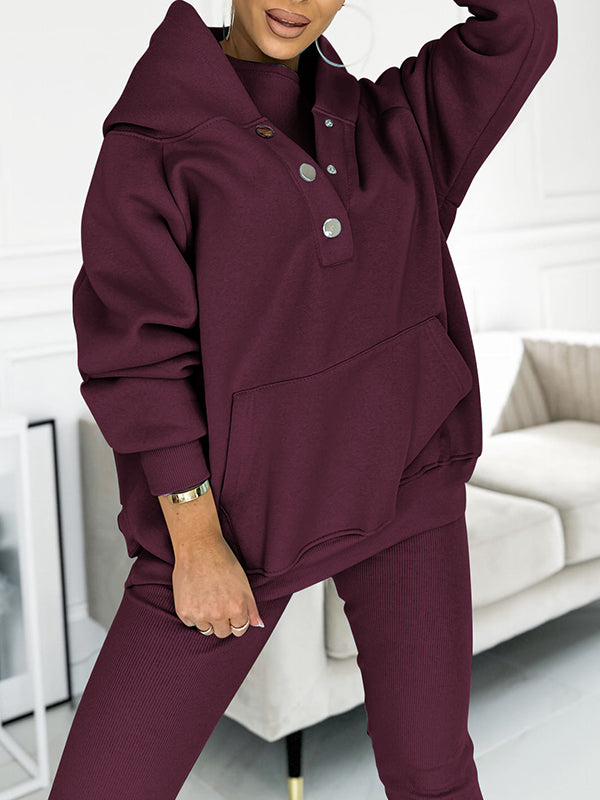 Hoodie en Leggings Set - Bijpassend - Oversized Hoodie - Co-Ord Set - Dameskleding-Boetiek Moda