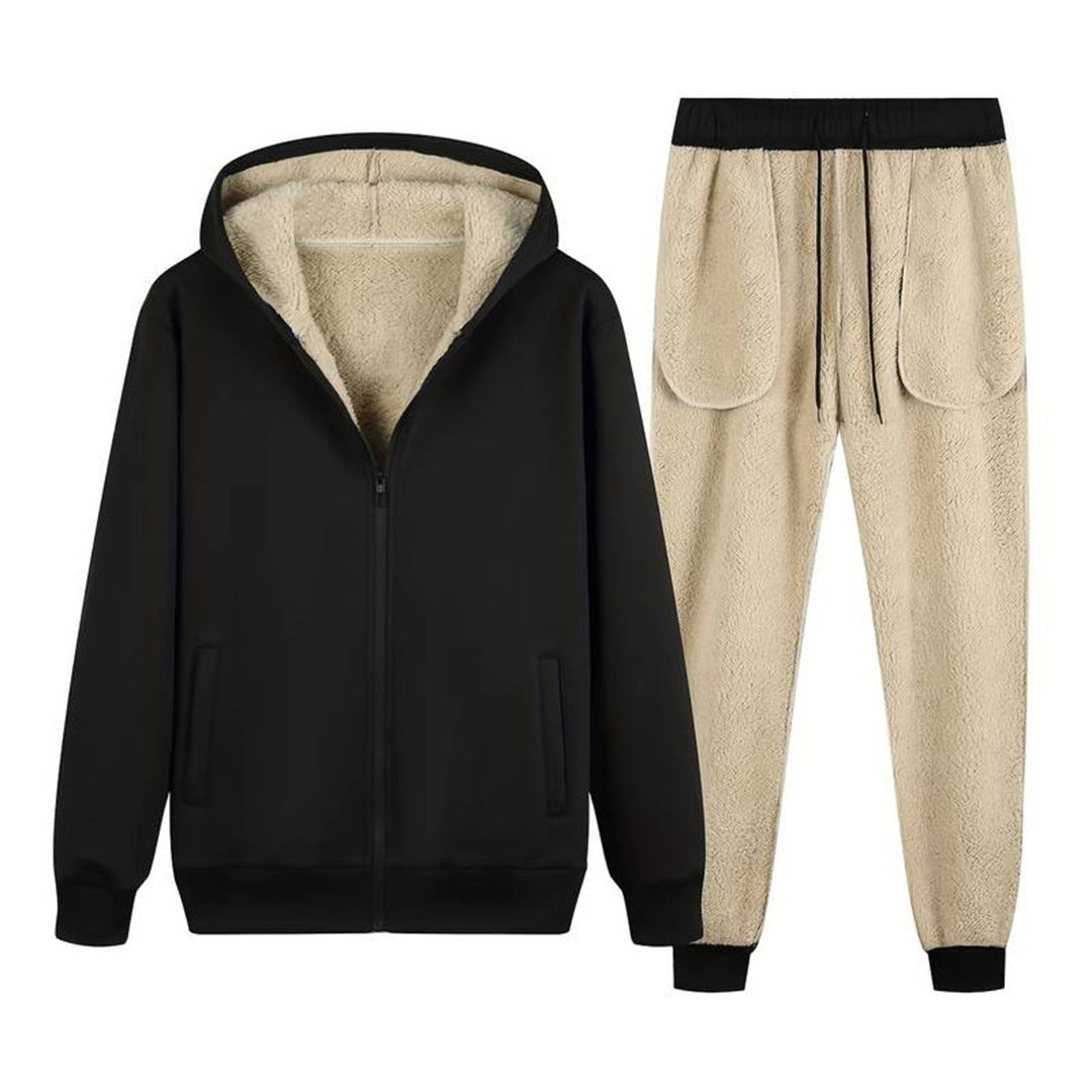 Hoodie en joggingbroek set - Fleece gevoerde trainingspak loungewear set voor mannen-Boetiek Moda