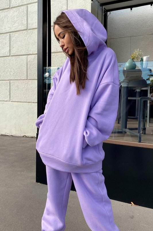Hoodie en joggingbroek set | Losse pasvorm met trekkoord | Jogging set | Dames trainingspak-Boetiek Moda
