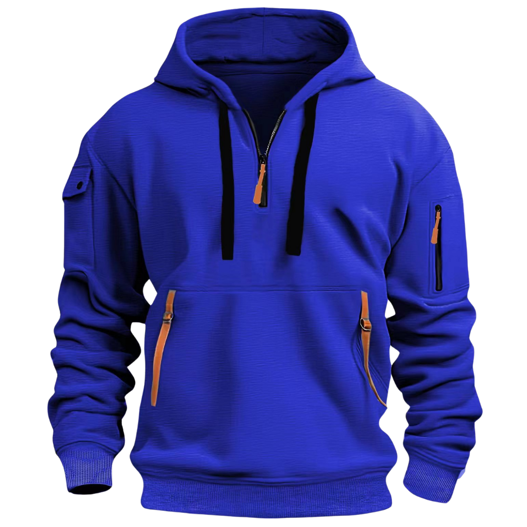 Hoodie met halve rits | Zakken met rits | Pullover | Casual hoodie | Hoodie voor mannen-Boetiek Moda