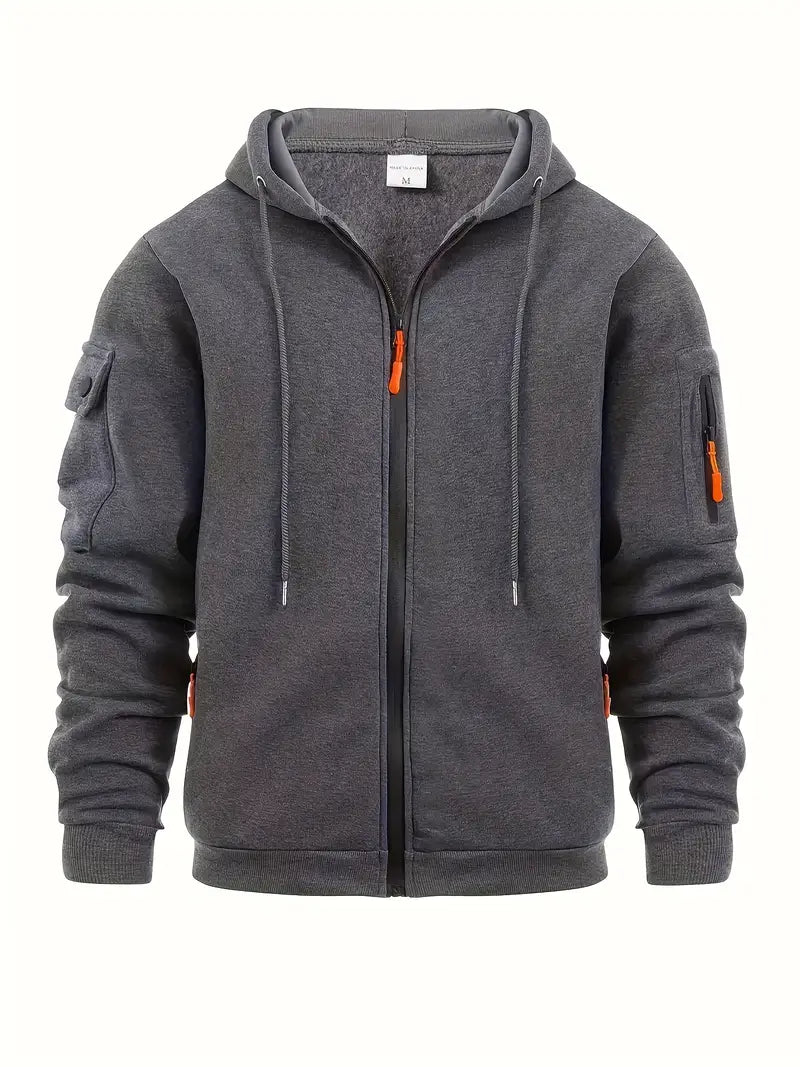 Hoodie met ritssluiting - Meerdere zakken - Volledige ritssluiting - Warme hoodie - Hoodie voor heren-Boetiek Moda
