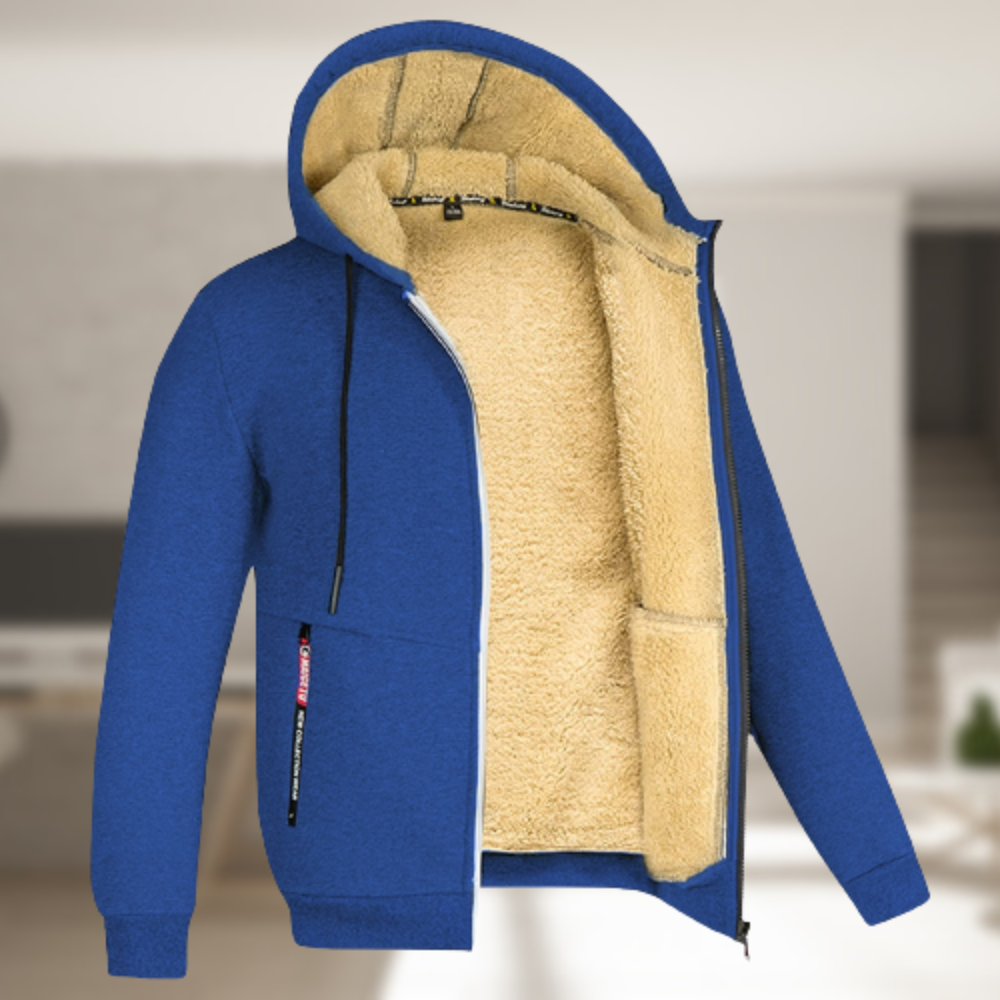 Hoodiejas | Met fleece gevoerd | Winter | Hoodie met ritssluiting | Hoodie voor heren-Boetiek Moda