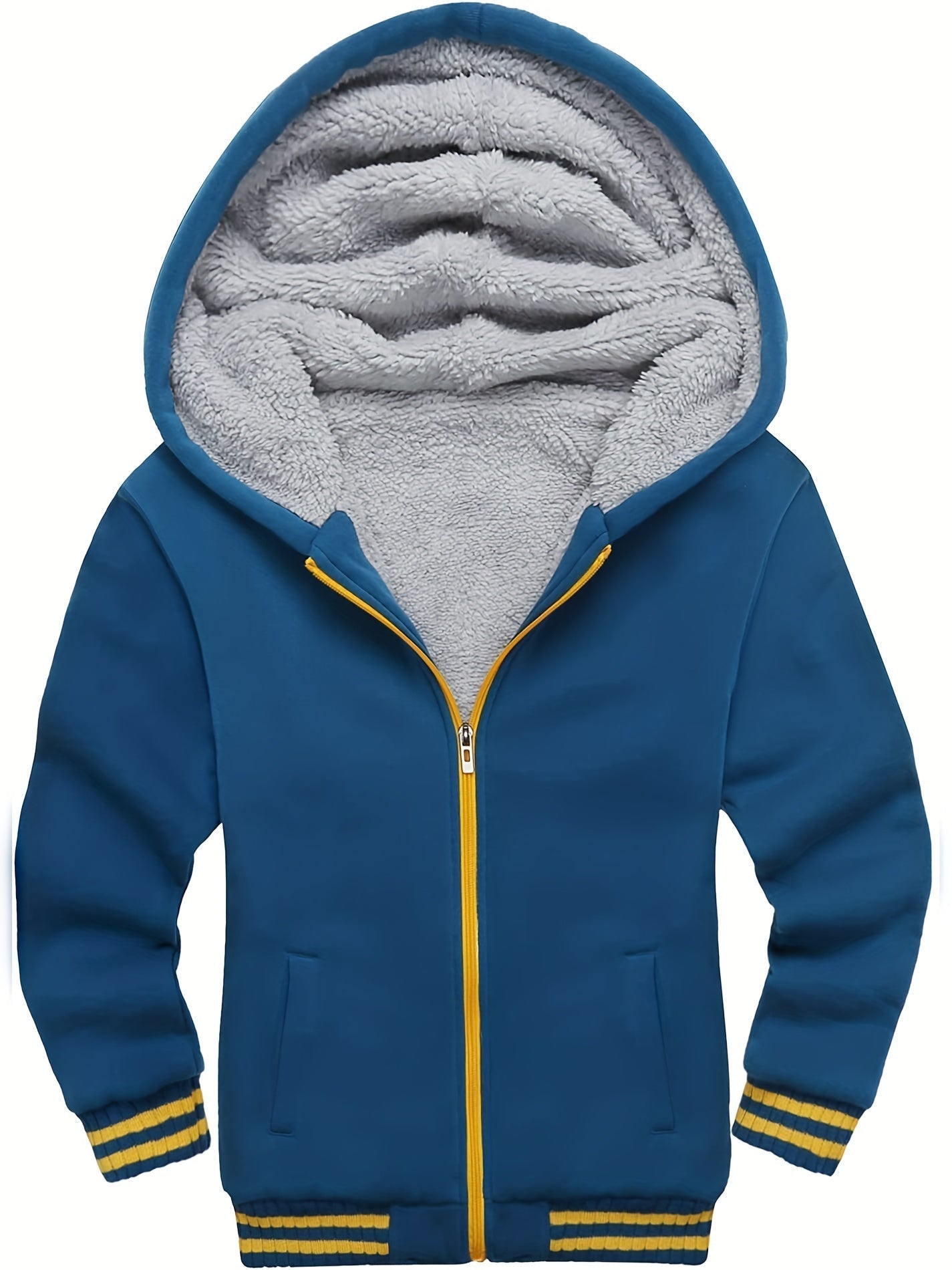 Hoodies voor kinderen - Jongens Warme Zip-Up fleece gevoerde Hoodie voor de winter-Boetiek Moda
