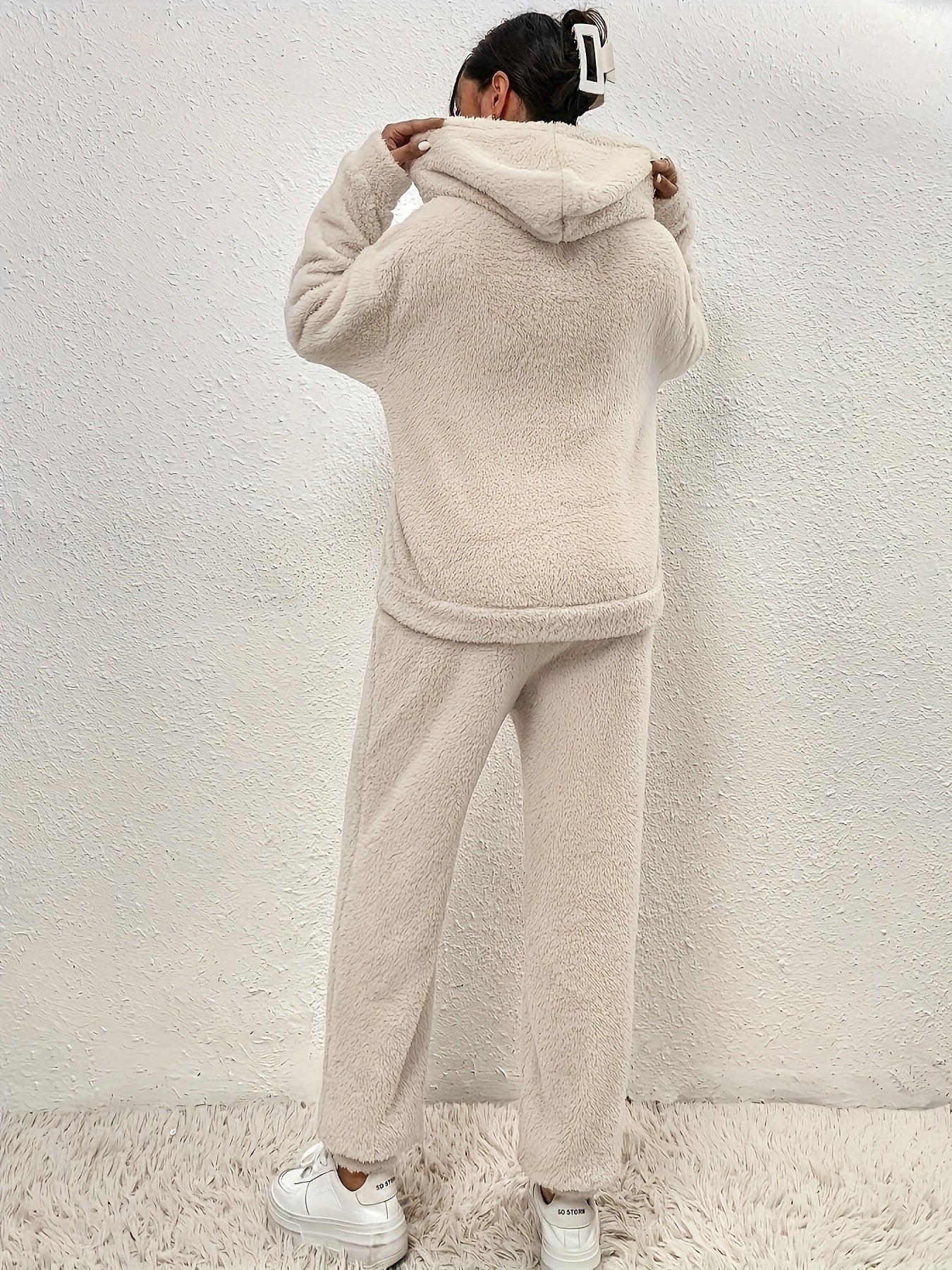 Hoodieset - Comfy - Warm - Fleece Loungewear - Dames-set met twee lagen fleece-Boetiek Moda