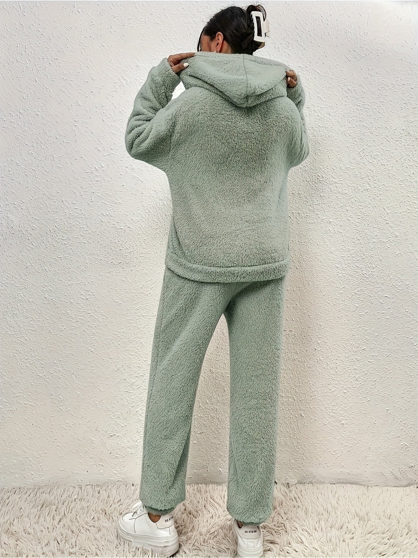 Hoodieset - Comfy - Warm - Fleece Loungewear - Dames-set met twee lagen fleece-Boetiek Moda