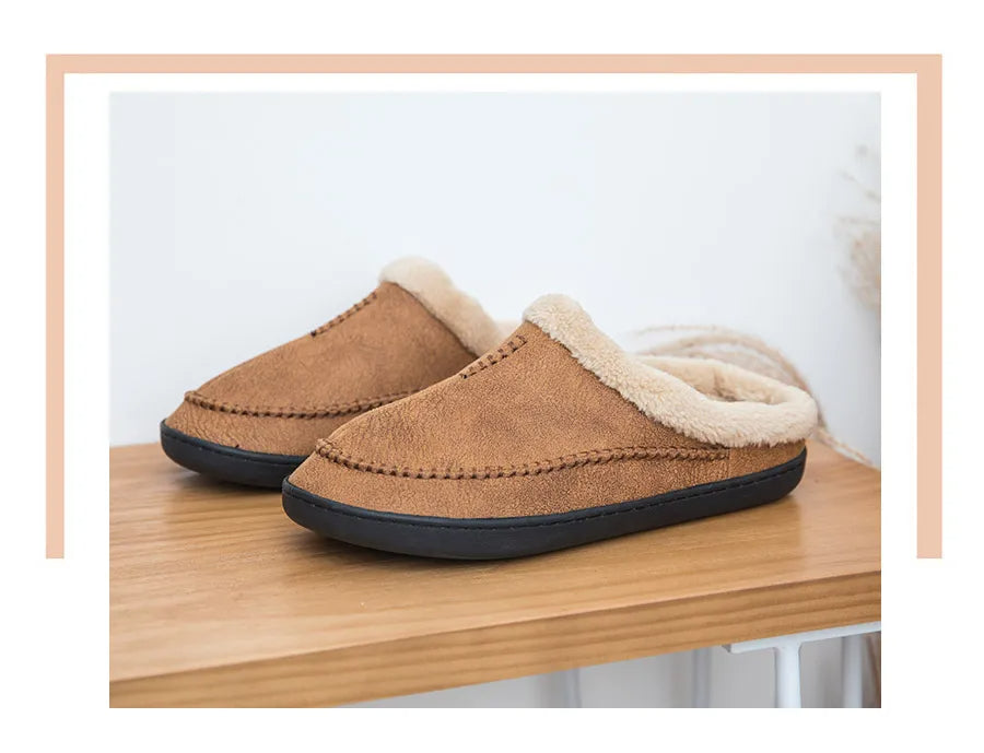 Huisslippers - Warme, suède pantoffels voor binnen in de winter voor heren-Boetiek Moda