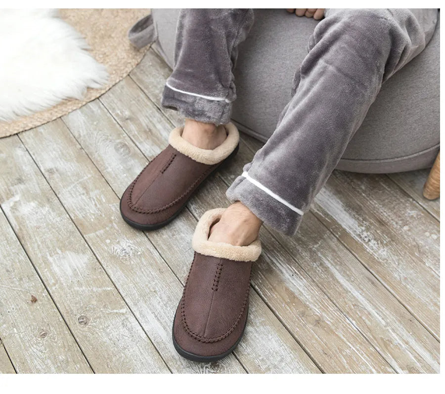 Huisslippers - Warme, suède pantoffels voor binnen in de winter voor heren-Boetiek Moda