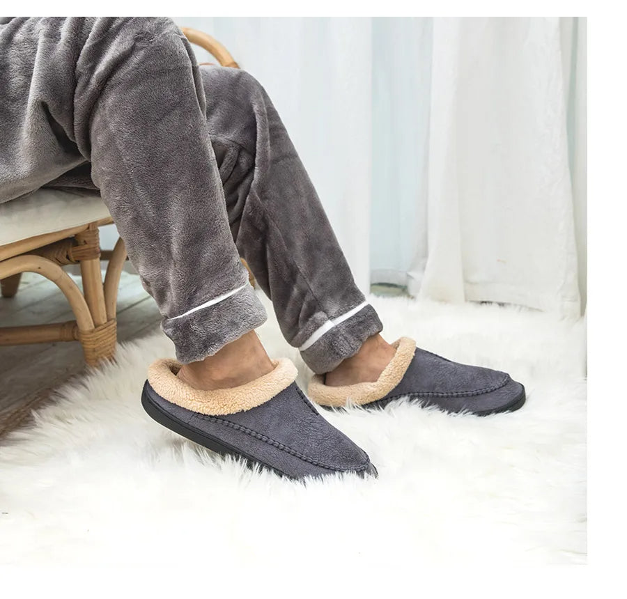 Huisslippers - Warme, suède pantoffels voor binnen in de winter voor heren-Boetiek Moda