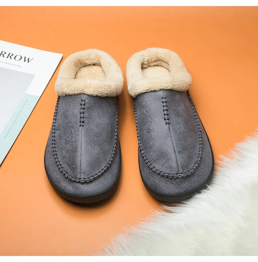 Huisslippers - Warme, suède pantoffels voor binnen in de winter voor heren-Boetiek Moda