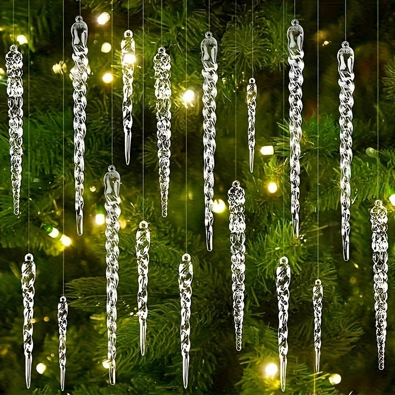 Ijspegel ornamenten - Hangende Ijspegel decoraties voor in de kerstboom-Boetiek Moda