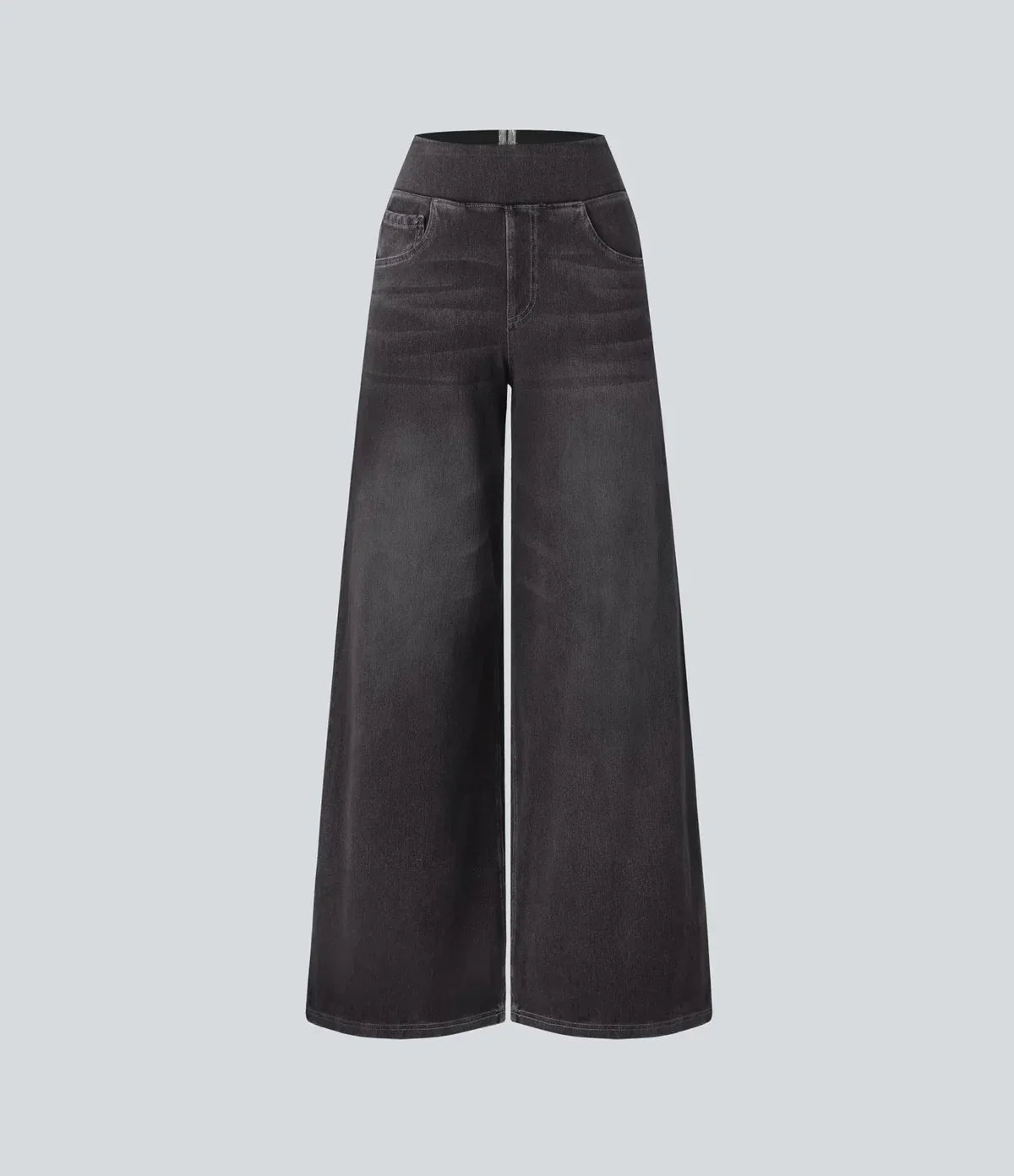 Jeans met wijde pijpen - Dames Elastische High Waist Stretchy Jeans-Boetiek Moda