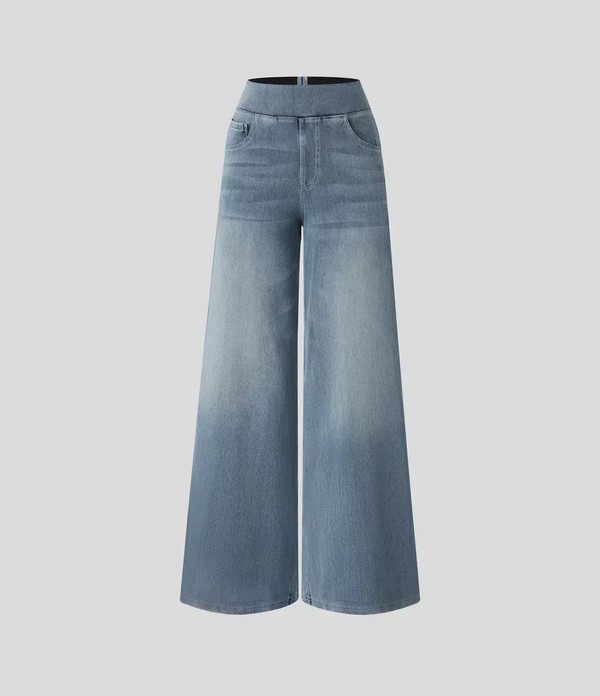 Jeans met wijde pijpen - Dames Elastische High Waist Stretchy Jeans-Boetiek Moda