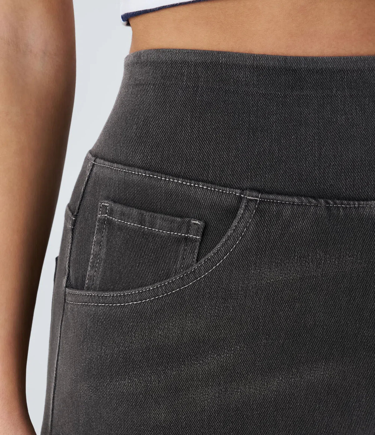 Jeans met wijde pijpen - Dames Elastische High Waist Stretchy Jeans-Boetiek Moda