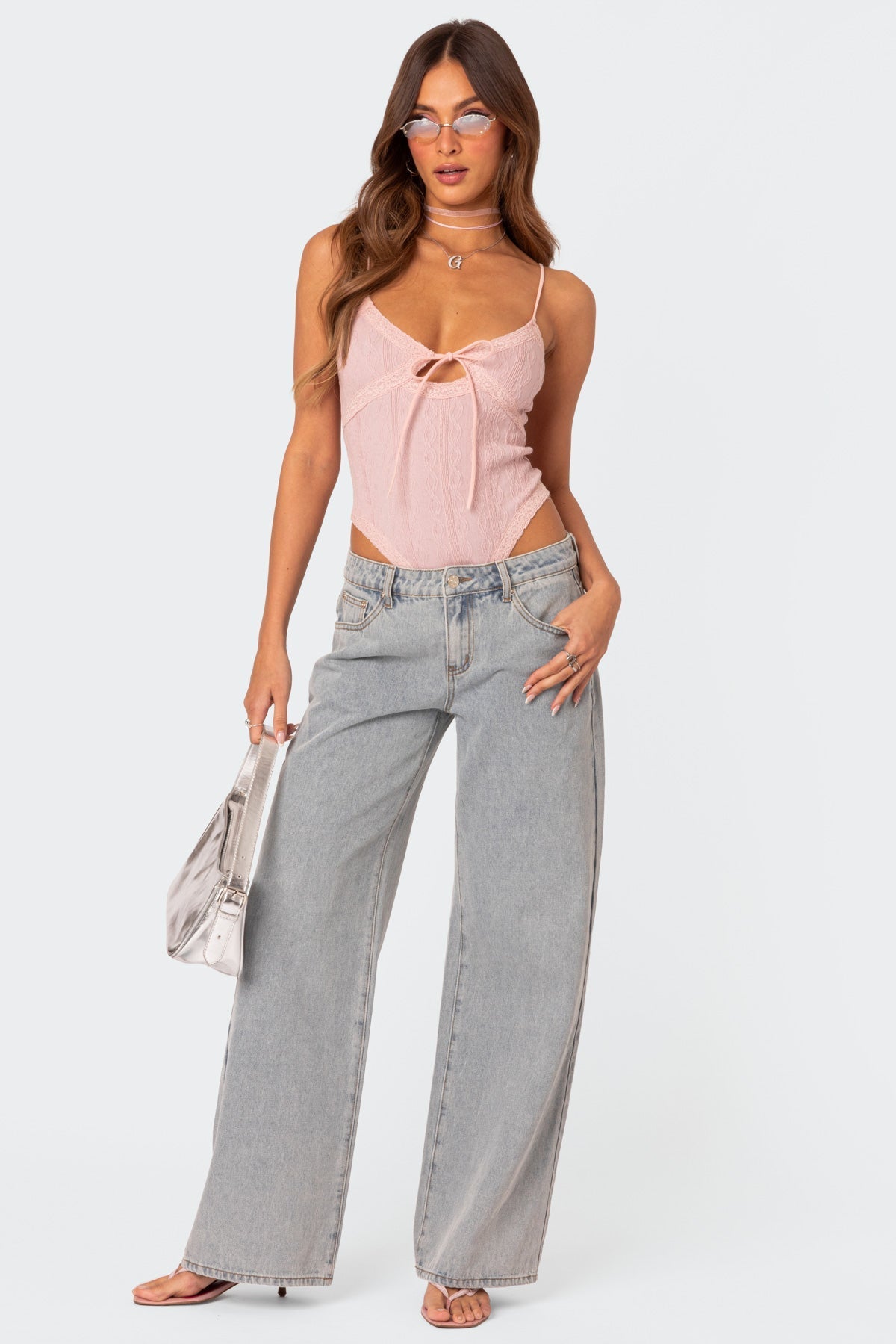 Jeans met wijde pijpen - Dames Stretchy Baggy Jeans met lage taille-Boetiek Moda