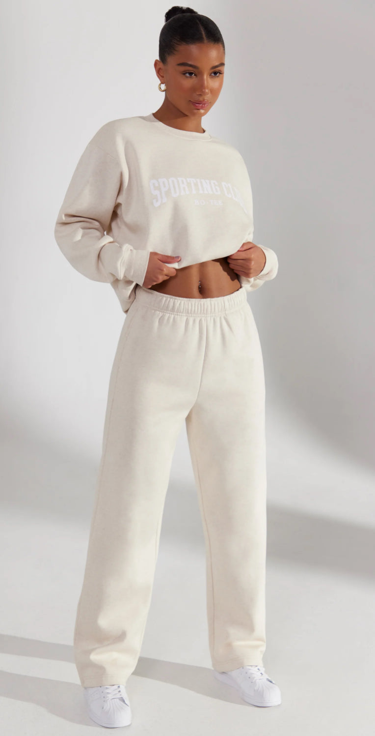 Joggers met wijde pijpen | Elastische taille | Koord | Sweatbroeken met wijde pijpen | Damesbroeken-Boetiek Moda