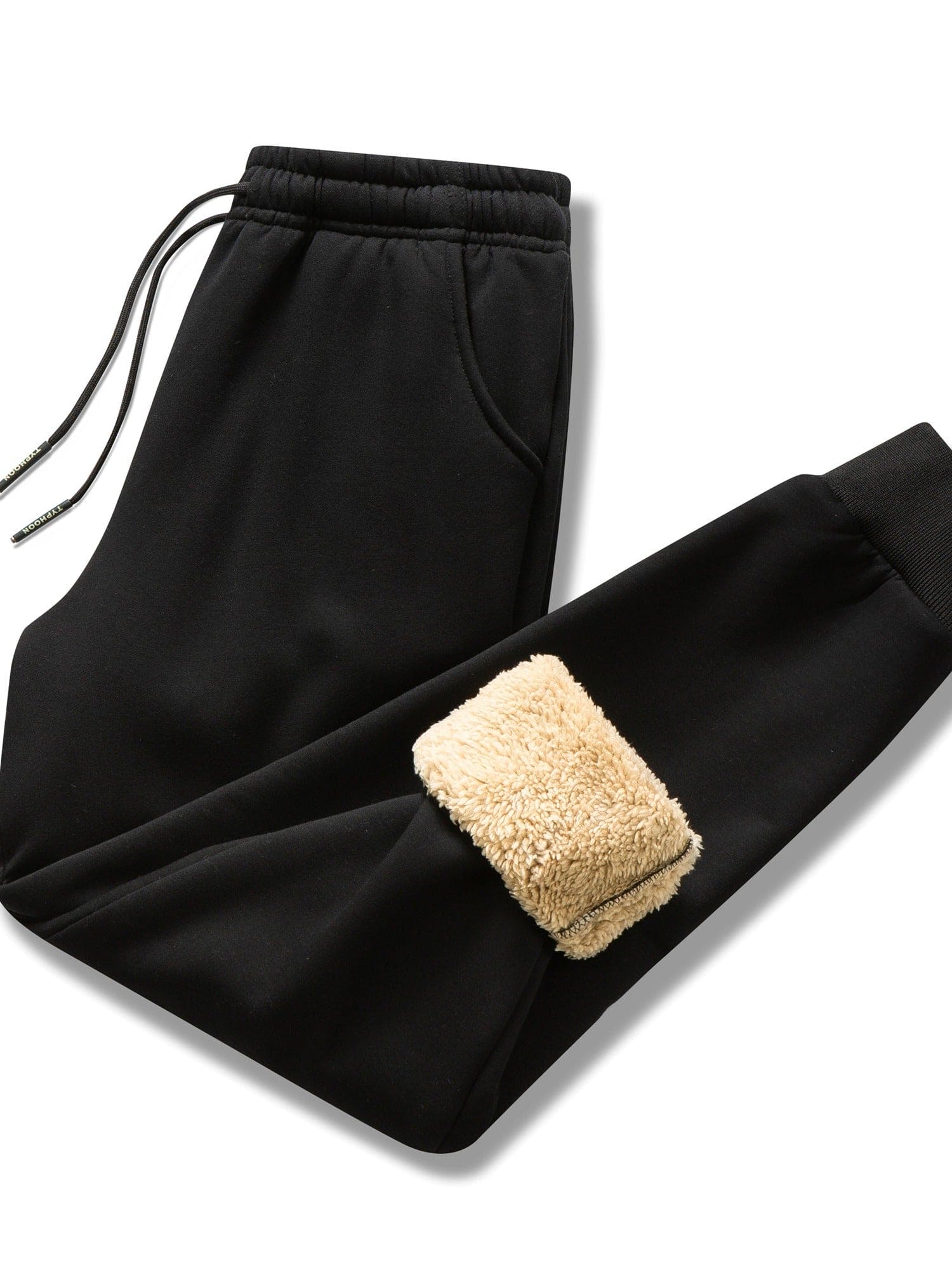 Joggingbroek met fleecevoering - Warm - Zwart - Wintersweaters - Joggingbroeken voor heren-Boetiek Moda