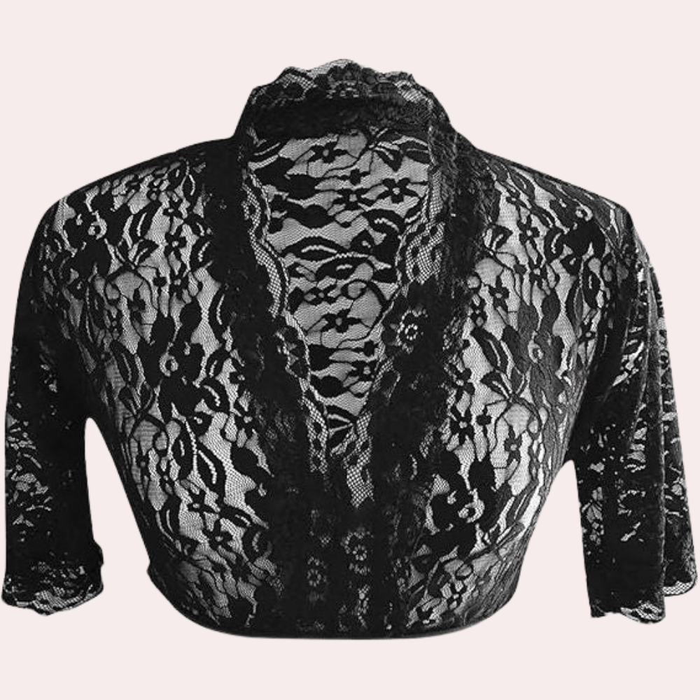 Kanten Crop Top | V-hals | Korte mouwen | Kanten blouse | Dameskleding-Boetiek Moda