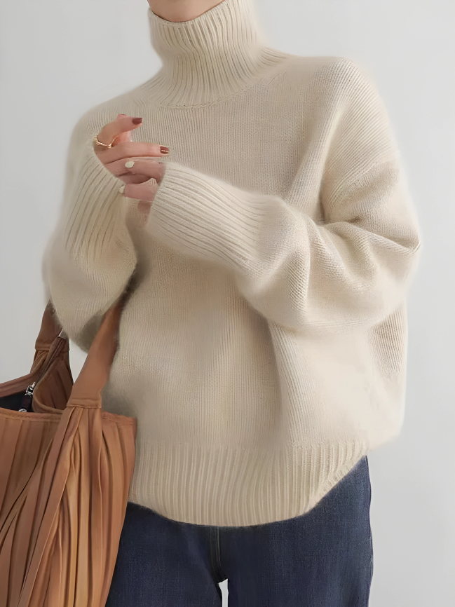 Kasjmiertrui - coltrui - oversized - gebreide trui - damesknitwear-Boetiek Moda