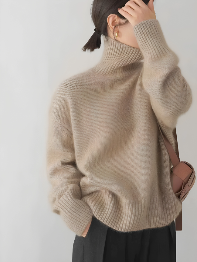 Kasjmiertrui - coltrui - oversized - gebreide trui - damesknitwear-Boetiek Moda