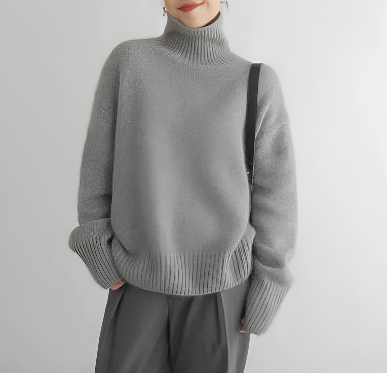 Kasjmiertrui - coltrui - oversized - gebreide trui - damesknitwear-Boetiek Moda